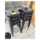 Black Metal Stackable Bar Stools