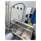 Stainless Steel Three-Compartment Sink