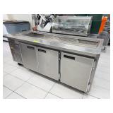 Commercial 3 Door SS Refrigerator Prep Table