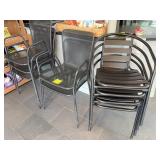 Black Metal Outdoor Stackable Chairs