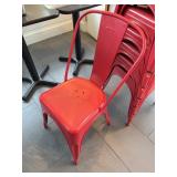 Red Metal Stackable Chairs