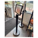 Black Retractable Stanchions with Signs