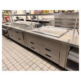 4 Drawer Bain Marie Refrigerator Open Top