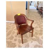 Wooden Leather Back Chair