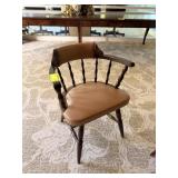 Brown Leather Wooden Base Chair