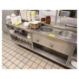 Wells Double Steam Table + Delfield  SS Cabinet
