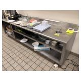 SS 2 Shelf Cabinet w Backsplash, Dipwell