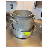Three Aluminum Cook Pots with Handles