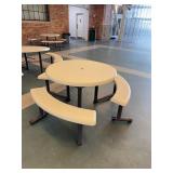 Lifetime Round Table with Attached Benches
