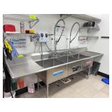 Stainless Steel 3-Compartment Sink with Faucet
