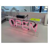 Pink Neon OPEN Sign