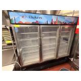 DUKERS 3 GLASS DOOR REFRIGERATOR