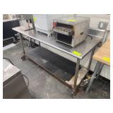 L&J NY Stainless Steel Work Table on Casters