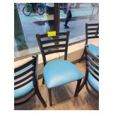 Black Ladder Back Chairs Blue Seats