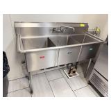 Stainless Steel Three-Compartment Sink