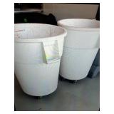 55 GALLON FOOD CONTAINERS/ GARBAGE PAILS ON