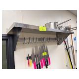 Stainless Steel Wall-Mount Pot Rack Shelf