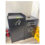 Dual Trash and Recycling Bin Set