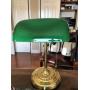 GREEN SHADE GOLD COLOR BANKERS STYLE DESK LIGHT