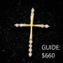 14K Gold Cross Pendant 0.8DWT