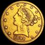 1898-S $5 Gold Half Eagle UNCIRCULATED