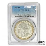 1886-O Morgan Silver Dollar PCGS AU50