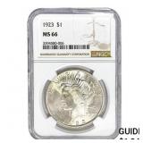 1923 Silver Peace Dollar NGC MS66