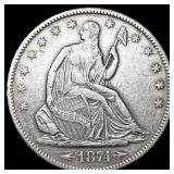 1871-S Arws Seated Liberty Half Dollar CLOSELY