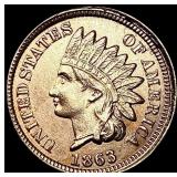 1863 RED Indian Head Cent CHOICE BU