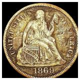 1869-S Seated Liberty Dime LIGHTLY CIRCULATED