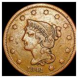1841 Braided Hair Large Cent LIGHTLY CIRCULATED