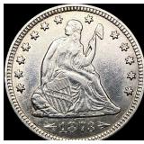 1873 Arws Seated Liberty Quarter CLOSELY
