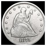 1875-S Twenty Cent Piece NEARLY UNCIRCULATED