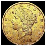 1902-S $20 Gold Double Eagle LIGHTLY CIRCULATED