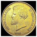 1867 Brazil .5286oz Gold 20000 Reis CLOSELY