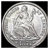 1874 Arws Seated Liberty Dime CLOSELY
