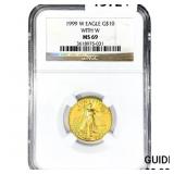 1999-W US 1/4oz Gold $10 Eagle NGC MS69