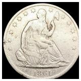 1861-S Seated Liberty Half Dollar LIGHTLY