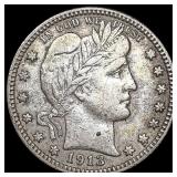 1913 Barber Quarter NEARLY UNCIRCULATED