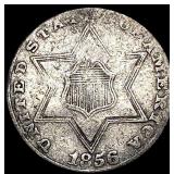 1856 Silver Three Cent LIGHTLY CIRCULATED
