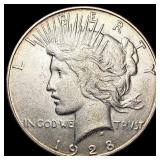 1928-S Silver Peace Dollar CLOSELY UNCIRCULATED