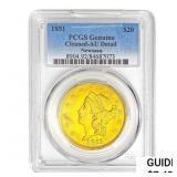 1851 $20 Gold Double Eagle PCGS AU