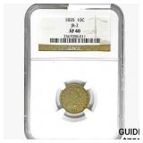 1835 Capped Bust Dime NGC XF40 JR-2