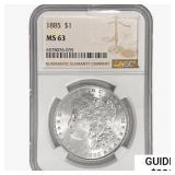 1885 Morgan Silver Dollar NGC MS63
