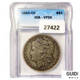 1882-CC Morgan Silver Dollar ICG VF20