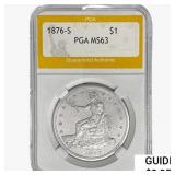 1876-S Silver Trade Dollar PGA MS63