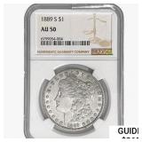 1889-S Morgan Silver Dollar NGC AU50
