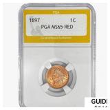 1897 Indian Head Cent PGA MS65 RED