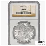 1889-S Morgan Silver Dollar NGC MS62