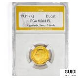 1931(K) Yugoslavia .1106oz Gold Ducat PGA MS64 PL